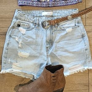 Hardly Worn - KANCAN - High Waist Distressed Jean Shorts - Size M